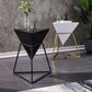 Metal Frame Triangle End Table,21.6"H Gloss Modern Side Table Clearhalo 'Coffee & Accent Tables' 'End & Side Tables' 'end_side_table' 'end_side_tables' 'furn' 'furn_end_side_tables' 'Furniture' 'furniture_end_side_table' 'Living Room Furniture' 5013153