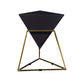 Metal Frame Triangle End Table,21.6"H Gloss Modern Side Table Gold Black Clearhalo 'Coffee & Accent Tables' 'End & Side Tables' 'end_side_table' 'end_side_tables' 'furn' 'furn_end_side_tables' 'Furniture' 'furniture_end_side_table' 'Living Room Furniture' 5013158