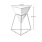 Metal Frame Triangle End Table,21.6"H Gloss Modern Side Table Clearhalo 'Coffee & Accent Tables' 'End & Side Tables' 'end_side_table' 'end_side_tables' 'furn' 'furn_end_side_tables' 'Furniture' 'furniture_end_side_table' 'Living Room Furniture' 5013159
