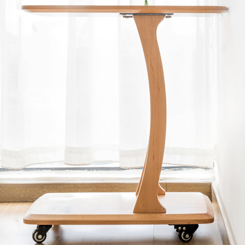 Industrial Brown 23.6" H x 15.7" W x 23.6" D Sofa Side Accent Table 24"L x 16"W x 25.5"H Natural Casters Included Clearhalo 'Coffee & Accent Tables' 'End & Side Tables' 'end_side_table' 'end_side_tables' 'furn' 'furn_end_side_tables' 'Furniture' 'furniture_end_side_table' 'Living Room Furniture' 5013173