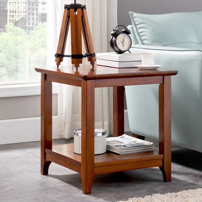 Farmhouse Solid Wood End Table Rectangular Side Table with Shelf Clearhalo 'Coffee & Accent Tables' 'End & Side Tables' 'end_side_table' 'end_side_tables' 'furn' 'furn_end_side_tables' 'Furniture' 'furniture_end_side_table' 'Living Room Furniture' 5013183