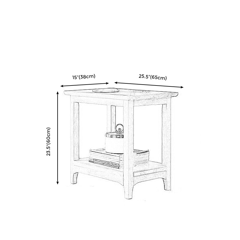 Farmhouse Solid Wood End Table Rectangular Side Table with Shelf Clearhalo 'Coffee & Accent Tables' 'End & Side Tables' 'end_side_table' 'end_side_tables' 'furn' 'furn_end_side_tables' 'Furniture' 'furniture_end_side_table' 'Living Room Furniture' 5013197