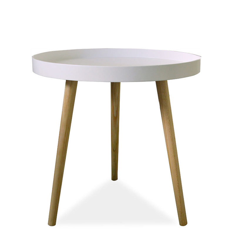 White Round Accent Side Table Solid Wood Abstract Side End Table 20"L x 20"W x 16.5"H White Clearhalo 'Coffee & Accent Tables' 'End & Side Tables' 'end_side_table' 'end_side_tables' 'furn' 'furn_end_side_tables' 'Furniture' 'furniture_end_side_table' 'Living Room Furniture' 5013209