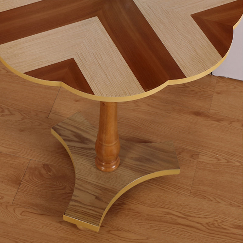 Brown Solid Oak End Table, Round Gloss Contemporary Side Table Clearhalo 'Coffee & Accent Tables' 'End & Side Tables' 'end_side_table' 'end_side_tables' 'furn' 'furn_end_side_tables' 'Furniture' 'furniture_end_side_table' 'Living Room Furniture' 5013257