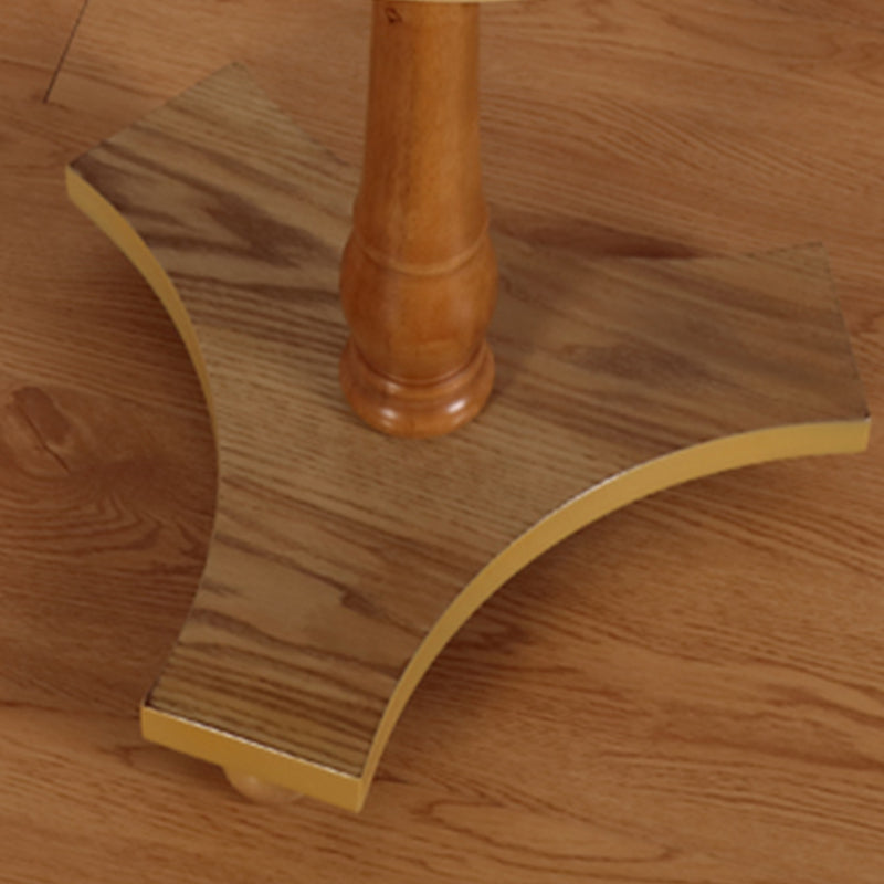 Brown Solid Oak End Table, Round Gloss Contemporary Side Table Clearhalo 'Coffee & Accent Tables' 'End & Side Tables' 'end_side_table' 'end_side_tables' 'furn' 'furn_end_side_tables' 'Furniture' 'furniture_end_side_table' 'Living Room Furniture' 5013258