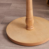 Brown Solid Oak End Table, Round Gloss Contemporary Side Table Clearhalo 'Coffee & Accent Tables' 'End & Side Tables' 'end_side_table' 'end_side_tables' 'furn' 'furn_end_side_tables' 'Furniture' 'furniture_end_side_table' 'Living Room Furniture' 5013259