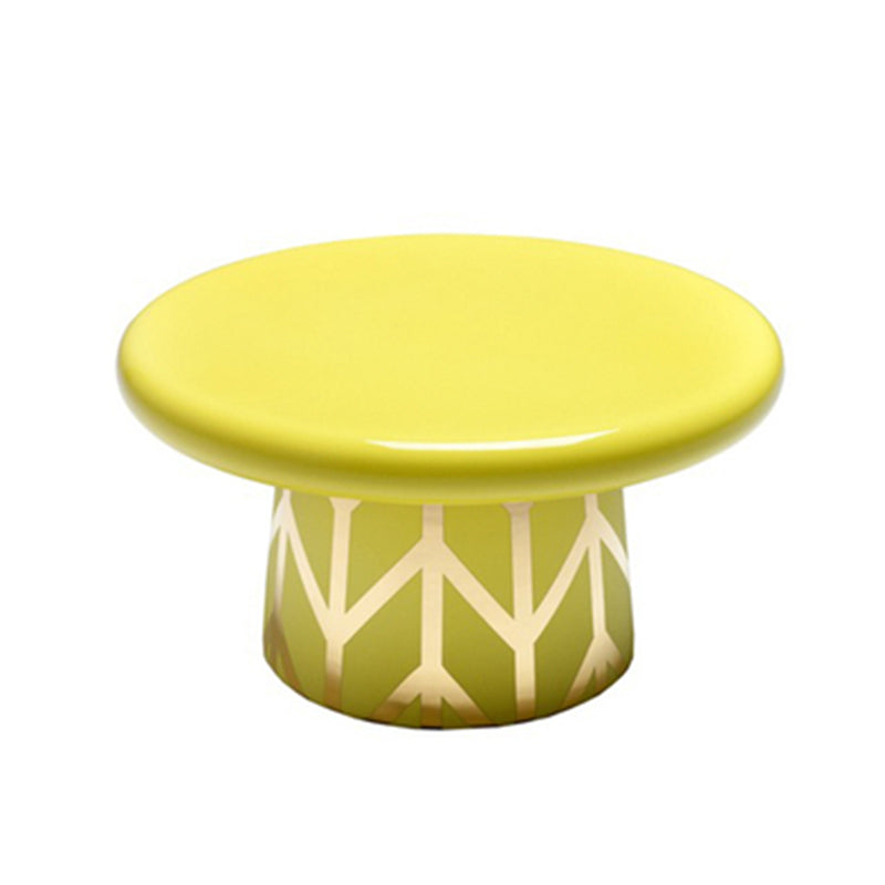 Nordic Style Drum Sofa End Table Accent Sofa End Side Table for Living Room 18"L x 18"W x 10"H Yellow Clearhalo 'Coffee & Accent Tables' 'End & Side Tables' 'end_side_table' 'end_side_tables' 'furn' 'furn_end_side_tables' 'Furniture' 'furniture_end_side_table' 'Living Room Furniture' 5013273