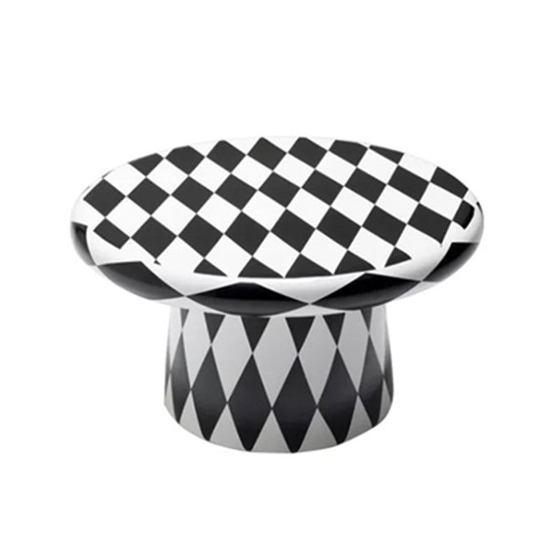 Nordic Style Drum Sofa End Table Accent Sofa End Side Table for Living Room 18"L x 18"W x 10"H Black-White Clearhalo 'Coffee & Accent Tables' 'End & Side Tables' 'end_side_table' 'end_side_tables' 'furn' 'furn_end_side_tables' 'Furniture' 'furniture_end_side_table' 'Living Room Furniture' 5013274