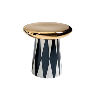Nordic Style Drum Sofa End Table Accent Sofa End Side Table for Living Room 12"L x 12"W x 12.5"H Blue Gold Clearhalo 'Coffee & Accent Tables' 'End & Side Tables' 'end_side_table' 'end_side_tables' 'furn' 'furn_end_side_tables' 'Furniture' 'furniture_end_side_table' 'Living Room Furniture' 5013276