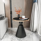 Glam Round Modern Block Side Table Sintered Stone Pedestal End Table 23.6"L x 23.6"W x 23.6"H Black Black Gold Clearhalo 'Coffee & Accent Tables' 'End & Side Tables' 'end_side_table' 'end_side_tables' 'furn' 'furn_end_side_tables' 'Furniture' 'furniture_end_side_table' 'Living Room Furniture' 5013285
