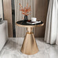 Glam Round Modern Block Side Table Sintered Stone Pedestal End Table Gold Black Gold Clearhalo 'Coffee & Accent Tables' 'End & Side Tables' 'end_side_table' 'end_side_tables' 'furn' 'furn_end_side_tables' 'Furniture' 'furniture_end_side_table' 'Living Room Furniture' 5013287