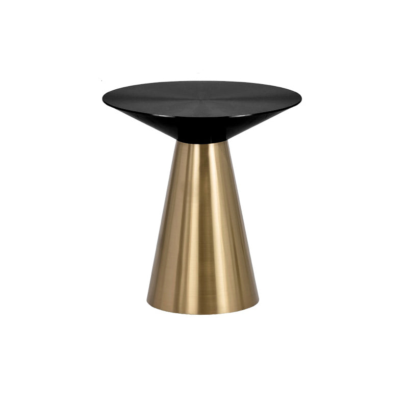 Metal Gold Round Modern Pedestal Side Table End Table for Living Room Gold Black Clearhalo 'Coffee & Accent Tables' 'End & Side Tables' 'end_side_table' 'end_side_tables' 'furn' 'furn_end_side_tables' 'Furniture' 'furniture_end_side_table' 'Living Room Furniture' 5013330