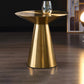 Metal Gold Round Modern Pedestal Side Table End Table for Living Room 23.6"L x 23.6"W x 27.6"H Gold Gold Clearhalo 'Coffee & Accent Tables' 'End & Side Tables' 'end_side_table' 'end_side_tables' 'furn' 'furn_end_side_tables' 'Furniture' 'furniture_end_side_table' 'Living Room Furniture' 5013333