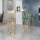 Glam Style Bar Table 42-inch Height Artificial Marble Top Bistro Table with Storage Shelf 55.1"L x 15.7"W x 41.3"H Free Form Without Chairs Clearhalo 'Bar Furniture' 'Bar Tables' 'bar_tables' 'furn' 'furn_bar_tables' 'Furniture' 'furniture_bar_tables' 'Kitchen & Dining Furniture' 5017470