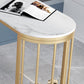 Glam Style Bar Table 42-inch Height Artificial Marble Top Bistro Table with Storage Shelf Clearhalo 'Bar Furniture' 'Bar Tables' 'bar_tables' 'furn' 'furn_bar_tables' 'Furniture' 'furniture_bar_tables' 'Kitchen & Dining Furniture' 5017472