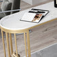 Glam Style Bar Table 42-inch Height Artificial Marble Top Bistro Table with Storage Shelf Clearhalo 'Bar Furniture' 'Bar Tables' 'bar_tables' 'furn' 'furn_bar_tables' 'Furniture' 'furniture_bar_tables' 'Kitchen & Dining Furniture' 5017473
