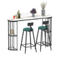 Light Luxury Oval Bar Table Stone Top Metal Pedestal Pub Table for Dining Room White-Black 70.9"L x 15.7"W x 41.3"H Clearhalo 'Bar Furniture' 'Bar Tables' 'bar_tables' 'Furniture' 'furniture_bar_tables' 'Kitchen & Dining Furniture' 5017494