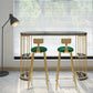 Light Luxury Oval Bar Table Stone Top Metal Pedestal Pub Table for Dining Room Black-Gold 63"L x 15.7"W x 41.3"H Clearhalo 'Bar Furniture' 'Bar Tables' 'bar_tables' 'Furniture' 'furniture_bar_tables' 'Kitchen & Dining Furniture' 5017502