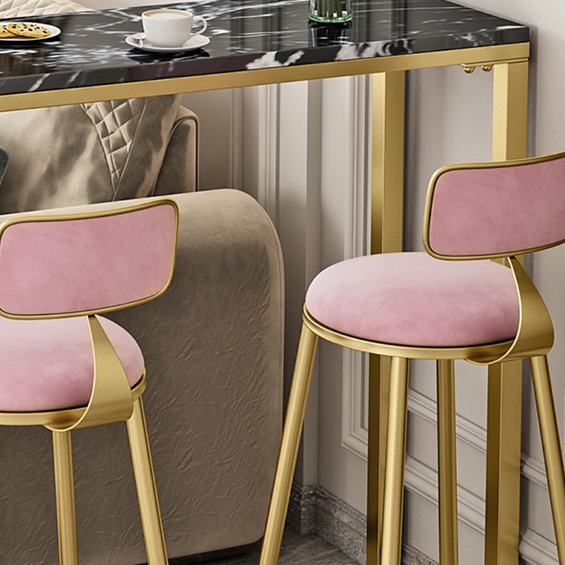 Glam Style Bar Table 42-inch Height Artificial Marble Top Bistro Table Clearhalo 'Bar Furniture' 'Bar Tables' 'bar_tables' 'furn' 'furn_bar_tables' 'Furniture' 'furniture_bar_tables' 'Kitchen & Dining Furniture' 5017528