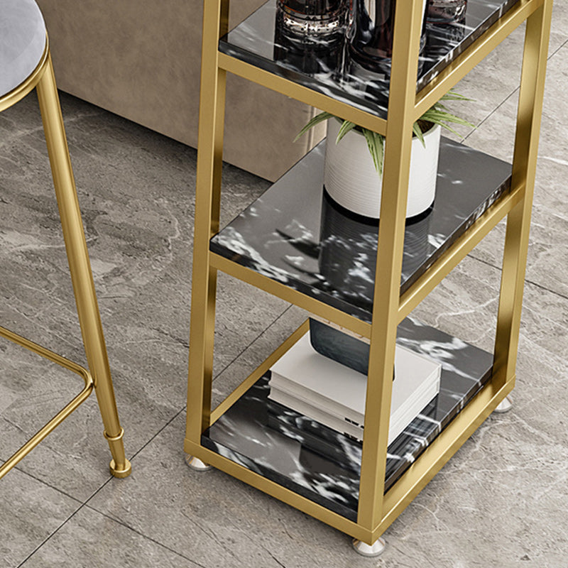 Glam Style Bar Table 42-inch Height Artificial Marble Top Bistro Table Clearhalo 'Bar Furniture' 'Bar Tables' 'bar_tables' 'furn' 'furn_bar_tables' 'Furniture' 'furniture_bar_tables' 'Kitchen & Dining Furniture' 5017529