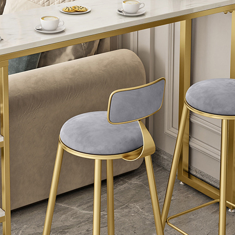 Glam Style Bar Table 42-inch Height Artificial Marble Top Bistro Table Clearhalo 'Bar Furniture' 'Bar Tables' 'bar_tables' 'furn' 'furn_bar_tables' 'Furniture' 'furniture_bar_tables' 'Kitchen & Dining Furniture' 5017530