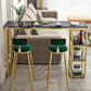 Glam Style Bar Table 42-inch Height Artificial Marble Top Bistro Table Black Without Chairs Clearhalo 'Bar Furniture' 'Bar Tables' 'bar_tables' 'furn' 'furn_bar_tables' 'Furniture' 'furniture_bar_tables' 'Kitchen & Dining Furniture' 5017531