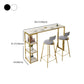 Glam Style Bar Table 42-inch Height Artificial Marble Top Bistro Table Clearhalo 'Bar Furniture' 'Bar Tables' 'bar_tables' 'furn' 'furn_bar_tables' 'Furniture' 'furniture_bar_tables' 'Kitchen & Dining Furniture' 5017536