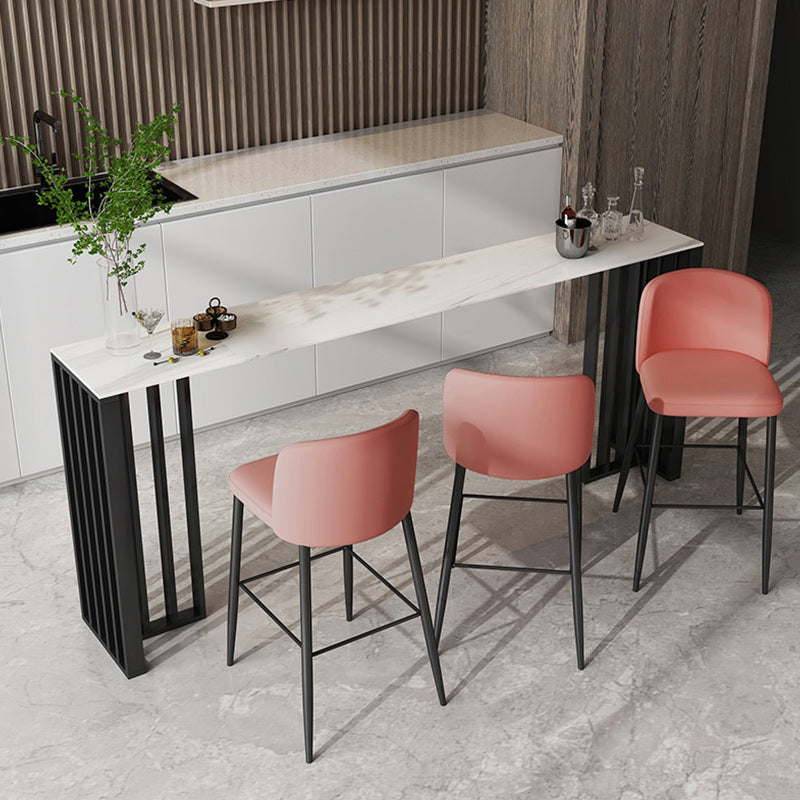 Industrial Style Bar Table Stone 42-inch Height Pub Table for Dining Room White Without Chairs Clearhalo 'Bar Furniture' 'Bar Tables' 'bar_tables' 'furn' 'furn_bar_tables' 'Furniture' 'furniture_bar_tables' 'Kitchen & Dining Furniture' 5017540
