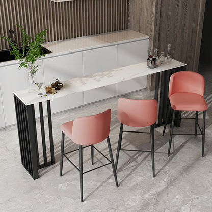 Industrial Style Bar Table Stone 42-inch Height Pub Table for Dining Room White Without Chairs Clearhalo 'Bar Furniture' 'Bar Tables' 'bar_tables' 'furn' 'furn_bar_tables' 'Furniture' 'furniture_bar_tables' 'Kitchen & Dining Furniture' 5017540