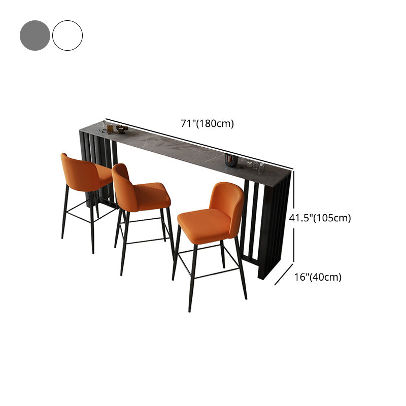 Industrial Style Bar Table Stone 42-inch Height Pub Table for Dining Room Clearhalo 'Bar Furniture' 'Bar Tables' 'bar_tables' 'furn' 'furn_bar_tables' 'Furniture' 'furniture_bar_tables' 'Kitchen & Dining Furniture' 5017547