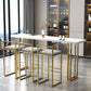 Contemporary Gold Event and Cocktail Table Wood Sled Rectangle Counter Table White Without Chairs Clearhalo 'Bar Furniture' 'Bar Tables' 'bar_tables' 'furn' 'furn_bar_tables' 'Furniture' 'furniture_bar_tables' 'Kitchen & Dining Furniture' 5017553
