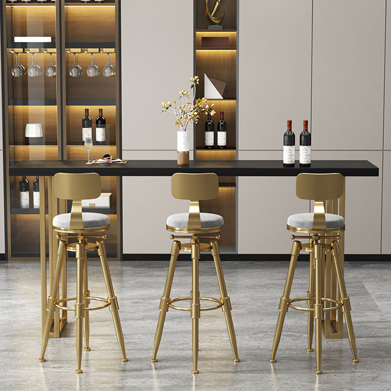 Contemporary Gold Event and Cocktail Table Wood Sled Rectangle Counter Table Black Without Chairs Clearhalo 'Bar Furniture' 'Bar Tables' 'bar_tables' 'furn' 'furn_bar_tables' 'Furniture' 'furniture_bar_tables' 'Kitchen & Dining Furniture' 5017555