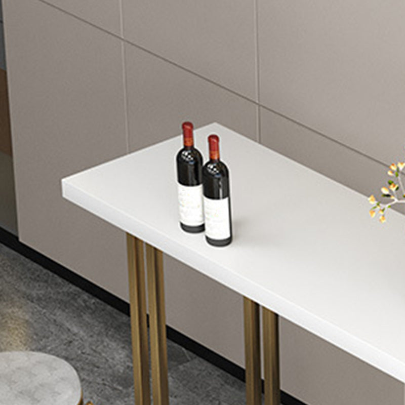 Contemporary Gold Event and Cocktail Table Wood Sled Rectangle Counter Table Clearhalo 'Bar Furniture' 'Bar Tables' 'bar_tables' 'furn' 'furn_bar_tables' 'Furniture' 'furniture_bar_tables' 'Kitchen & Dining Furniture' 5017560