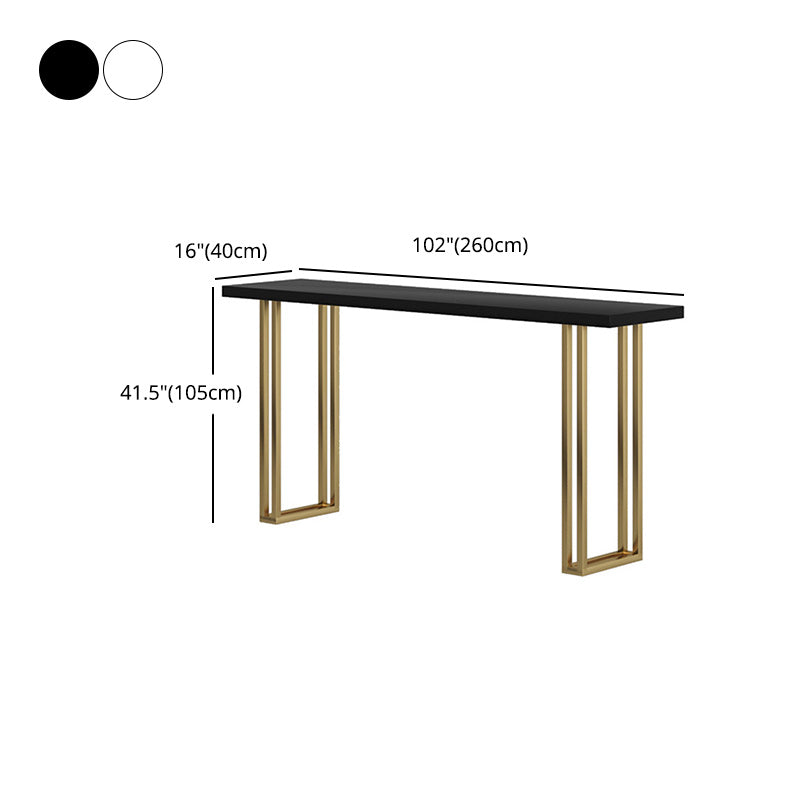 Contemporary Gold Event and Cocktail Table Wood Sled Rectangle Counter Table Clearhalo 'Bar Furniture' 'Bar Tables' 'bar_tables' 'furn' 'furn_bar_tables' 'Furniture' 'furniture_bar_tables' 'Kitchen & Dining Furniture' 5017569
