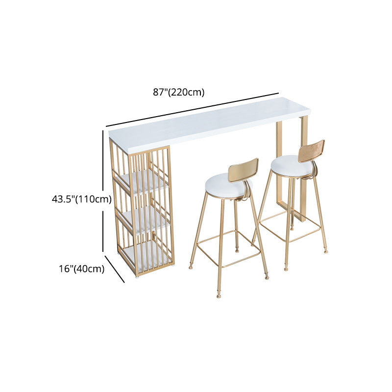 Glam Style Rectangle Counter Table 44-inch Height Solid Wood Top Bar Table Clearhalo 'Bar Furniture' 'Bar Tables' 'bar_tables' 'furn' 'furn_bar_tables' 'Furniture' 'furniture_bar_tables' 'Kitchen & Dining Furniture' 5017587
