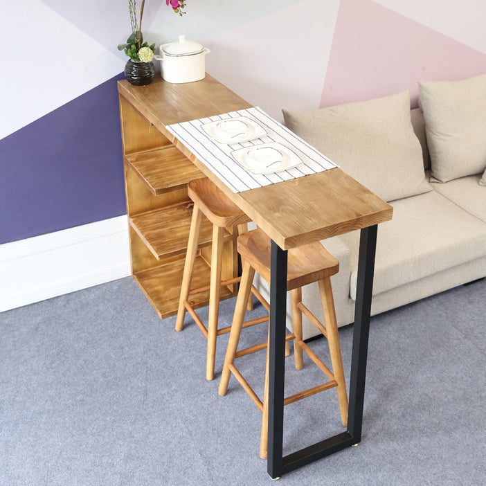 Pine Wood Bar Table Traditional Luxury Rectangle Bar Dining Table with Sled Base Clearhalo 'Bar Furniture' 'Bar Tables' 'bar_tables' 'Furniture' 'furniture_bar_tables' 'Kitchen & Dining Furniture' 5017591