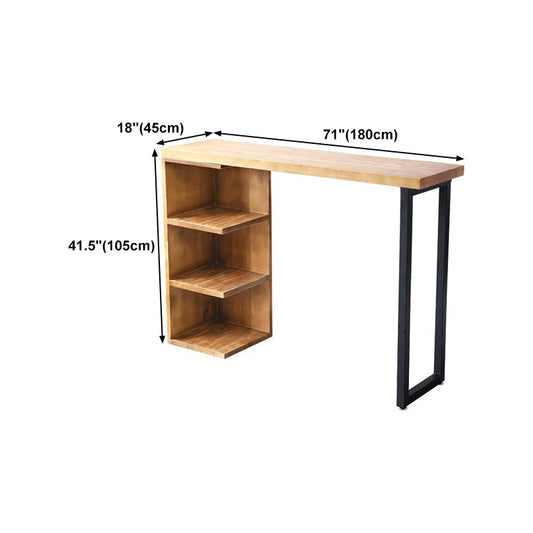Pine Wood Bar Table Traditional Luxury Rectangle Bar Dining Table with Sled Base Clearhalo 'Bar Furniture' 'Bar Tables' 'bar_tables' 'Furniture' 'furniture_bar_tables' 'Kitchen & Dining Furniture' 5017600