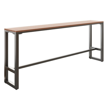 Wood Top Bar Table Industrial Bar Dining Table with Trestle Base Black Without Chairs Clearhalo 'Bar Furniture' 'Bar Tables' 'bar_tables' 'furn' 'furn_bar_tables' 'Furniture' 'furniture_bar_tables' 'Kitchen & Dining Furniture' 5017606