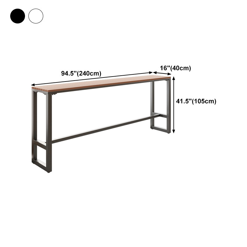 Wood Top Bar Table Industrial Bar Dining Table with Trestle Base Clearhalo 'Bar Furniture' 'Bar Tables' 'bar_tables' 'furn' 'furn_bar_tables' 'Furniture' 'furniture_bar_tables' 'Kitchen & Dining Furniture' 5017616
