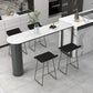 Minimalism Bar Table 42-inch Height Stone Top and Metal Base Bistro Table 55.1"L x 15.7"W x 41.3"H White-Black Without Chairs Clearhalo 'Bar Furniture' 'Bar Tables' 'bar_tables' 'furn' 'furn_bar_tables' 'Furniture' 'furniture_bar_tables' 'Kitchen & Dining Furniture' 5017621