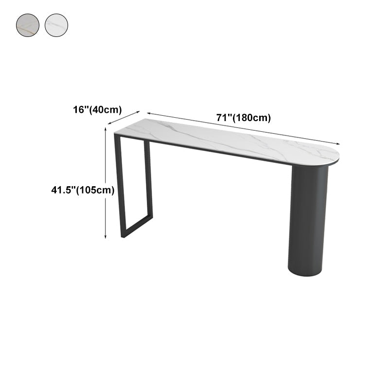 Minimalism Bar Table 42-inch Height Stone Top and Metal Base Bistro Table Clearhalo 'Bar Furniture' 'Bar Tables' 'bar_tables' 'furn' 'furn_bar_tables' 'Furniture' 'furniture_bar_tables' 'Kitchen & Dining Furniture' 5017629