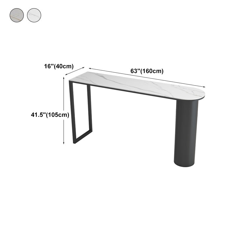 Minimalism Bar Table 42-inch Height Stone Top and Metal Base Bistro Table Clearhalo 'Bar Furniture' 'Bar Tables' 'bar_tables' 'furn' 'furn_bar_tables' 'Furniture' 'furniture_bar_tables' 'Kitchen & Dining Furniture' 5017630