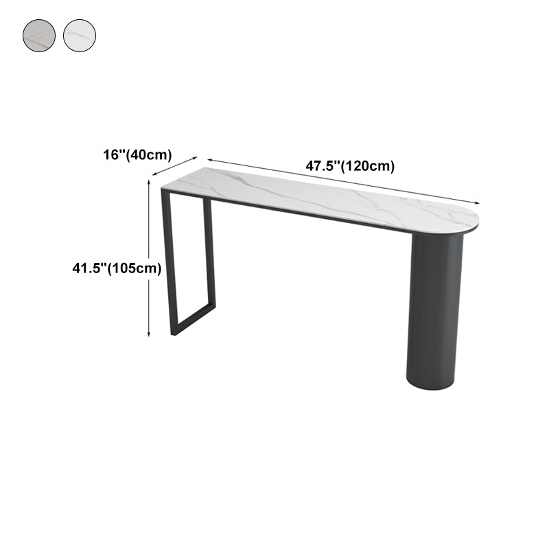 Minimalism Bar Table 42-inch Height Stone Top and Metal Base Bistro Table Clearhalo 'Bar Furniture' 'Bar Tables' 'bar_tables' 'furn' 'furn_bar_tables' 'Furniture' 'furniture_bar_tables' 'Kitchen & Dining Furniture' 5017632