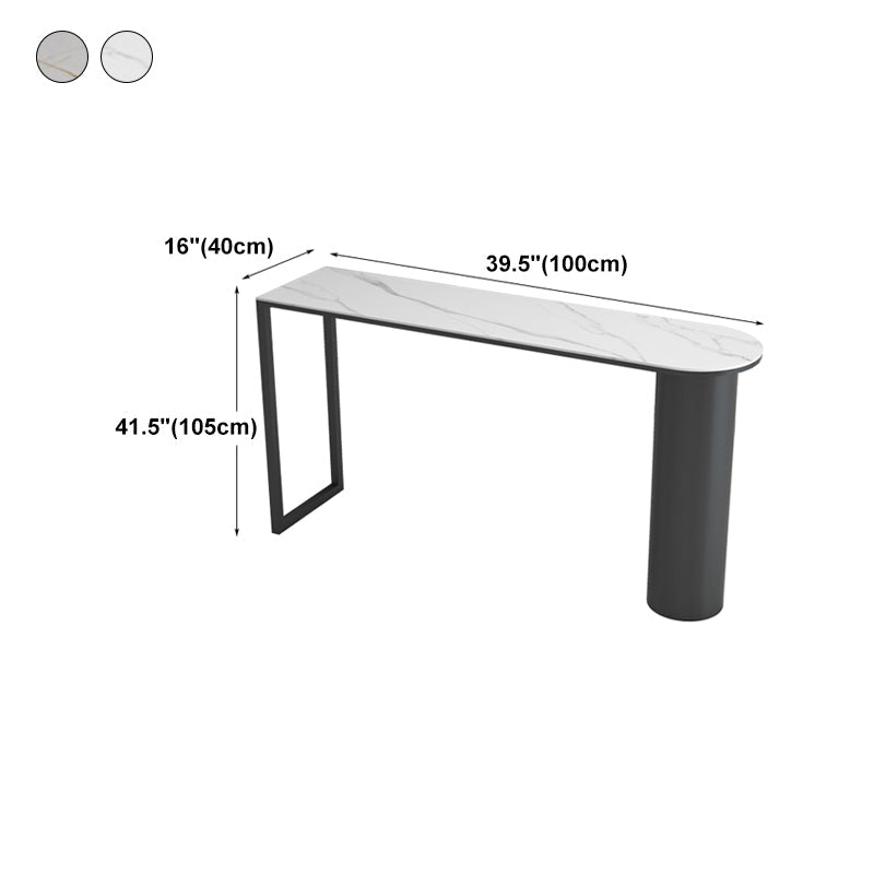 Minimalism Bar Table 42-inch Height Stone Top and Metal Base Bistro Table Clearhalo 'Bar Furniture' 'Bar Tables' 'bar_tables' 'furn' 'furn_bar_tables' 'Furniture' 'furniture_bar_tables' 'Kitchen & Dining Furniture' 5017633