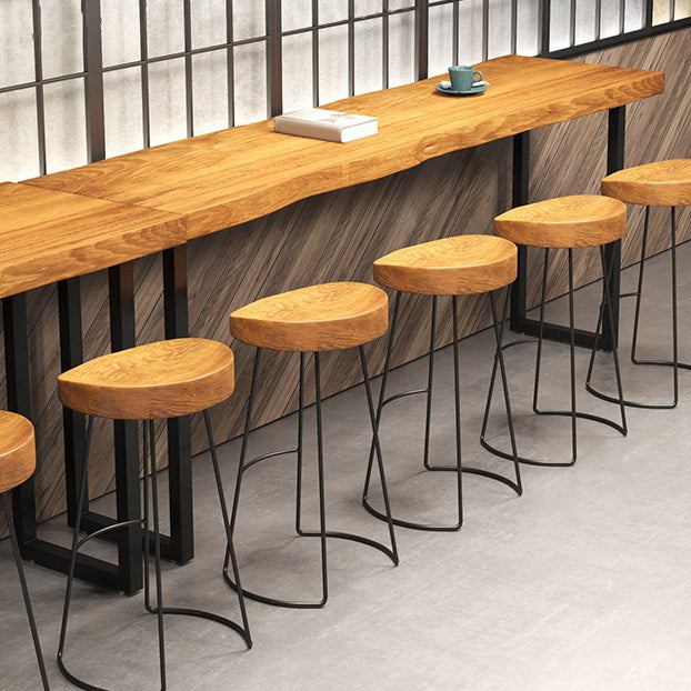 Solid Wood Bar Table Brown Industrial Bar Dining Table with Sled Base Clearhalo 'Bar Furniture' 'Bar Tables' 'bar_tables' 'furn' 'furn_bar_tables' 'Furniture' 'furniture_bar_tables' 'Kitchen & Dining Furniture' 5017652