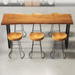 Solid Wood Bar Table Brown Industrial Bar Dining Table with Sled Base 55.1"L x 15.7"W x 41.3"H Without Chairs Clearhalo 'Bar Furniture' 'Bar Tables' 'bar_tables' 'furn' 'furn_bar_tables' 'Furniture' 'furniture_bar_tables' 'Kitchen & Dining Furniture' 5017653