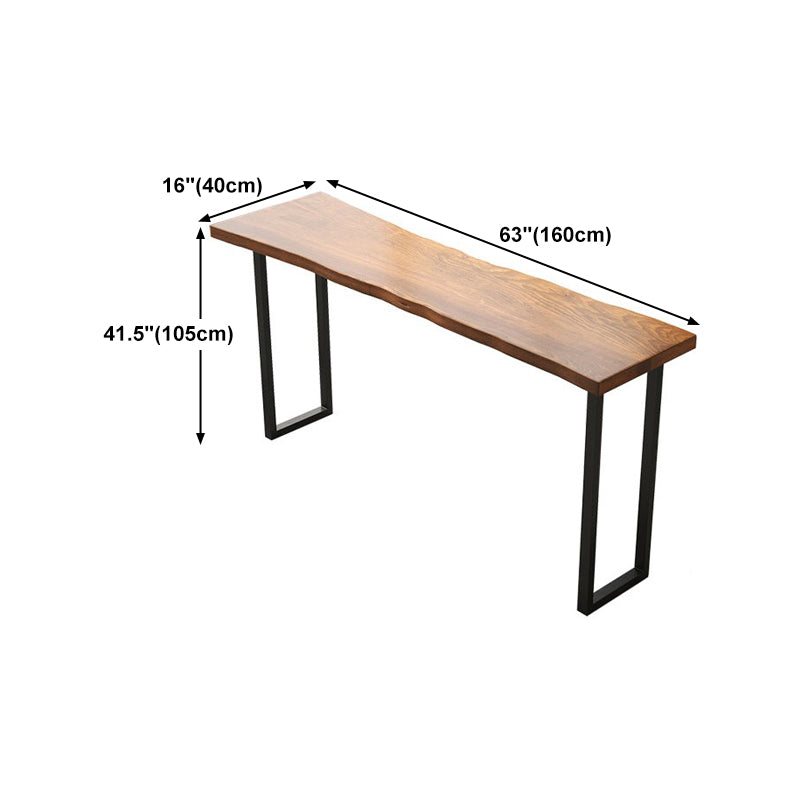 Solid Wood Bar Table Brown Industrial Bar Dining Table with Sled Base Clearhalo 'Bar Furniture' 'Bar Tables' 'bar_tables' 'furn' 'furn_bar_tables' 'Furniture' 'furniture_bar_tables' 'Kitchen & Dining Furniture' 5017663