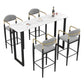 Modern Style Bar Table 42-inch Height Stone Top and Metal Pedestal Bistro Table Clearhalo 'Bar Furniture' 'Bar Tables' 'bar_tables' 'furn' 'furn_bar_tables' 'Furniture' 'furniture_bar_tables' 'Kitchen & Dining Furniture' 5017674