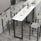 Modern Style Bar Table 42-inch Height Stone Top and Metal Pedestal Bistro Table Clearhalo 'Bar Furniture' 'Bar Tables' 'bar_tables' 'furn' 'furn_bar_tables' 'Furniture' 'furniture_bar_tables' 'Kitchen & Dining Furniture' 5017675