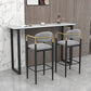 Modern Style Bar Table 42-inch Height Stone Top and Metal Pedestal Bistro Table Clearhalo 'Bar Furniture' 'Bar Tables' 'bar_tables' 'furn' 'furn_bar_tables' 'Furniture' 'furniture_bar_tables' 'Kitchen & Dining Furniture' 5017677